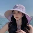 thumbnail image 3 of Joernso Women Fisherman Hat Solid Color Bell Shaped Basin Hat Large Brim Sun Hat Shawl Design Fisherman Hat, 3 of 8