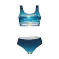 thumbnail image 5 of Kdxio Night Sky Beach Scene for Womens High Waisted Bikini Top Sports Style Two Piece Bathing Suits, 5 of 5