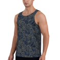thumbnail image 2 of Xecao Golden Peonies Men's Tank Top Workout Quick Dry Sleeveless Gym Jogging Muscle Shirts Summer Swim Beach Tops, 2 of 9