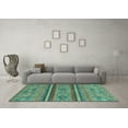 thumbnail image 3 of Ahgly Company Indoor Square Abstract Turquoise Blue Modern Area Rugs, 8' Square, 3 of 4
