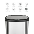 thumbnail image 3 of NINESTARS 13.2 Gal / 50L Motion Sensor Oval Garbage Can, Stainless Steel with Stainless Steel Lid, 3 of 8