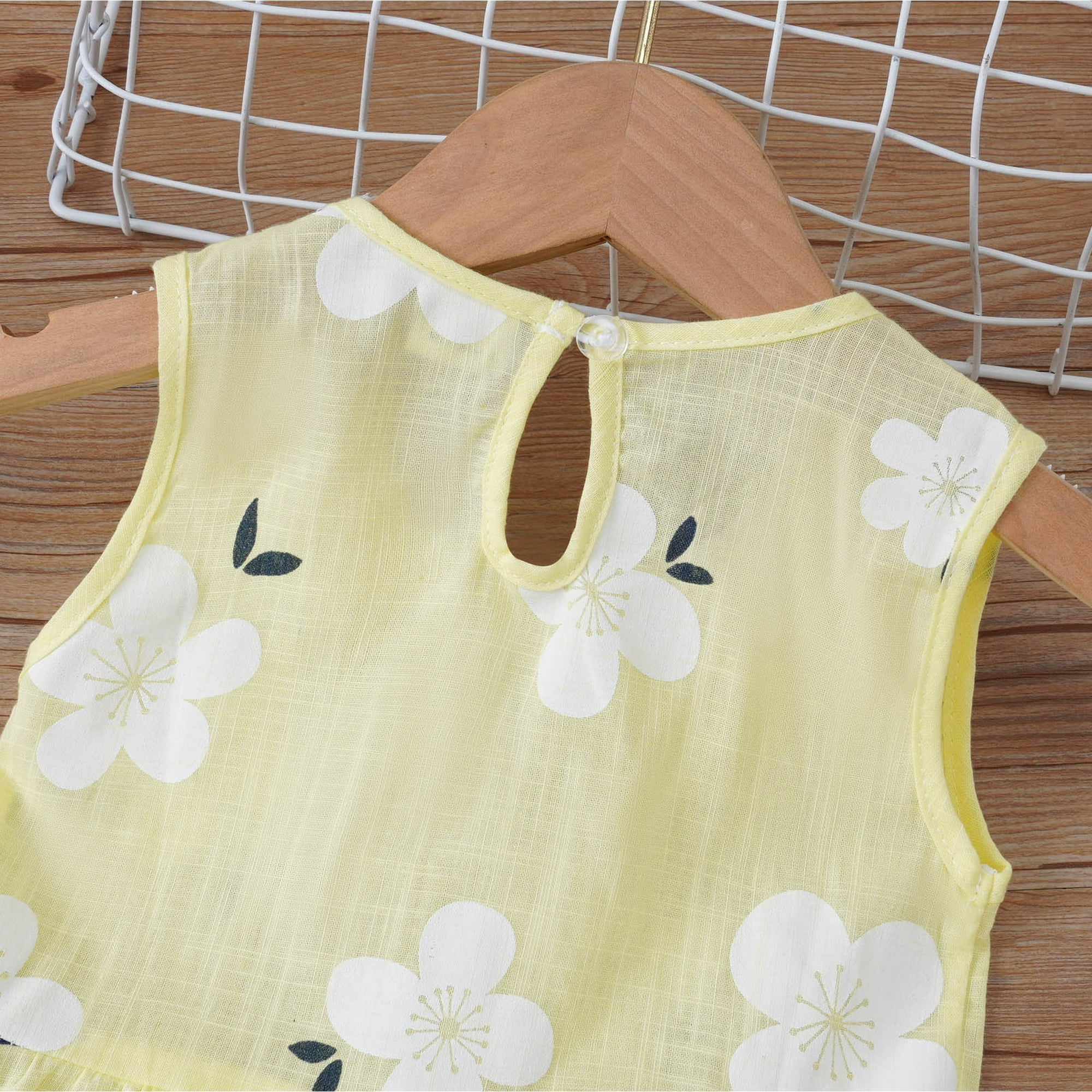 Eqwljwe Baby Girl Clothes Sale Clearance Baby Girls Cotton Sleeveless Flower Doll Collar Beach Dress Swing Casual Sundress Overall Outfits Princess Dr