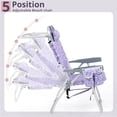 thumbnail image 4 of Ktaxon Tall Backpack Beach Chair, 5-Position Protable  Beach Chair, Light-Weight Foldable Camping Chair with Back Storage Bag & Cooler Pouch and Side Bags for Beach Poolside (Purple Tribal Print), 4 of 9