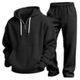thumbnail image 4 of Lyrehush Men's Hoodie Outfits Knit Oversized Drawstring 1/4 Zip Sweatshirts Baggy Sweatpants Big and Tall Tracksuits, 4 of 7
