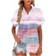 thumbnail image 2 of Tops de Manga Corta de Verano para las Mujeres de la Moda No Posicionamiento de la Impresión de Lino Cuadrado Acampanado Hemp Botón-Up Camisa, 2 of 6