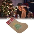 thumbnail image 5 of Christmas Stockings Linen Flannel Material Bright Color Exquisite Design Holiday Decorations Ornaments, 5 of 5