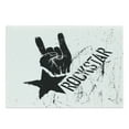 thumbnail image 1 of Rock Cutting Board, Grunge Effect Monochromatic Illustration of Rockstar Hand Sign and Star, Decorative Tempered Glass Cutting and Serving Board, in 3 Sizes, by Ambesonne, 1 of 2