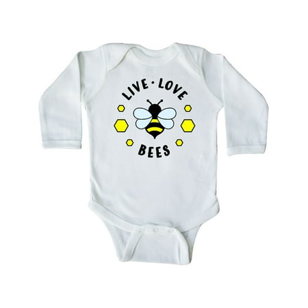 

Inktastic Live Love Bees Gift Baby Boy or Baby Girl Long Sleeve Bodysuit
