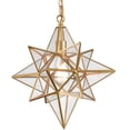 thumbnail image 5 of Moravian Star Pendant Lights Gold Finish Clear Glass Shade 16 Inches, 5 of 5