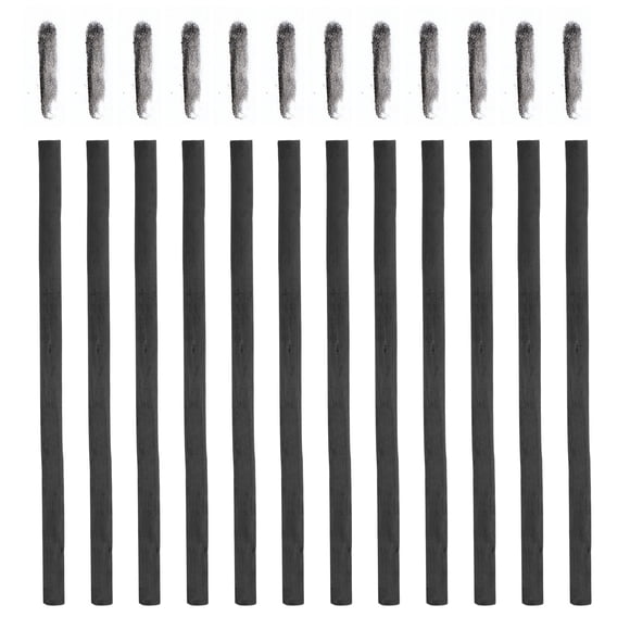 Uxcell 12 piezas de varitas de carbón de sauce, lápices de carbón negro de 5-7 mm, lápices de dibujo de grafito para artistas, principiantes, aficionados, bocetos y sombreado de bellas artes