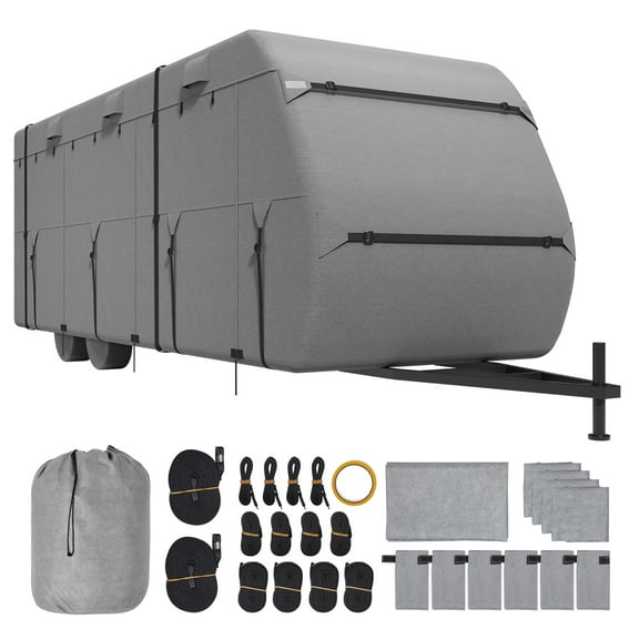 KFFKFF Journey Caravan Shield, 27-30 ft Motorhome Wrap, Quadruple Layer Non-Woven Material Motorcoach Sheath, Water-Resistant, Wind-Resistant and Tear-Resistant Class A Motorhome Sheath