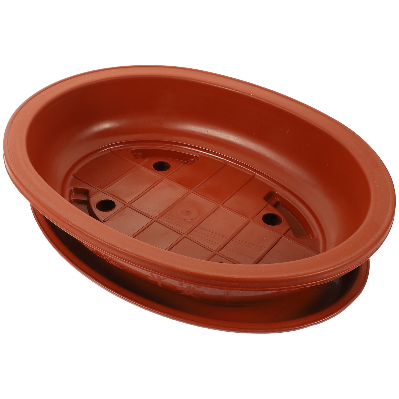 Hemoton 3 Sets  Garden Plastic Planter Large-capacity Household Bonsai Pot Oval Gardening Bonsai Container