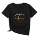 thumbnail image 4 of Camisetas de cuello redondo para mujer Camisetas con estampado de corazón Camisetas de manga corta Blusa Tops Fridja gope1515, 4 of 5