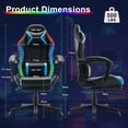thumbnail image 3 of JONPONY Gaming Chair,Racing Style RGB LED Lights,Ergonomic Video Game Chair with Footrest and Lumbar Support ,High Back Reclining Computer Chair for Adults (Black/Blue), 3 of 9