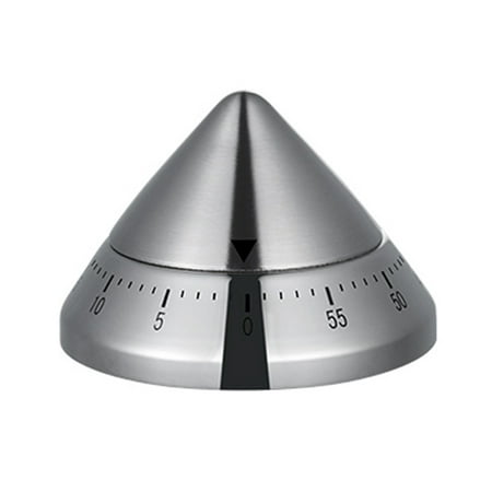 

TINYSOME Cone Shaped Stainless Steel Kitchen Timer 60 Minutes Rotating Alarm Mechanical for Time Manager Cooking Countdown Reminder Tool for Home Restaurant