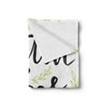 thumbnail image 2 of Positive Energy Soft Flannel Fleece Throw Blanket, Positives Vibes Only Words and Outline Leafy Branches, Cozy Plush for Indoor and Outdoor Use, 60" x 80", Apple Green Grey, by Ambesonne, 2 of 5