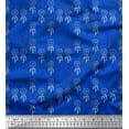 thumbnail image 1 of Soimoi Blue Japan Crepe Satin Fabric Star Tetrahedron Geometric Print Sewing Fabric Yard 44 Inch Wide, 1 of 3