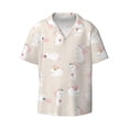 thumbnail image 3 of Goofa Beautiful Rabbit Printed Men's Casual Short-sleeved Shirt,Lightweight Breathable Button-down,Summer Casual men's top,Versatile Fashion shirt-4X-Large, 3 of 7