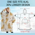 thumbnail image 4 of Oversized Wearable Blanket Hoodie,Golden Retriever with Bones and Paws Sherpa Blanket Hoodie with Super Pockets,Super Warm Fuzzy Pullover for Women & Men, 4 of 6
