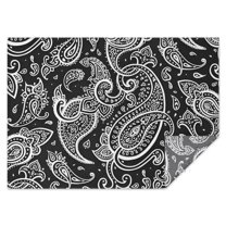 Black Paisley Pattern Rectangle Tablecloth 60"x84",Waterproof Polyester Rectangle Table Cloth, Wipeable Spillproof Polyester Tablecloth for Dining, Camping, Indoor and Outdoor