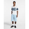 thumbnail image 2 of No Boundaries Mesh Sweater Knit Football Jersey Inspired Shirt with Short Sleeves, Men's XS-3XL, 2 of 5