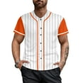 thumbnail image 2 of Striped Baseball Jersey Shirt for Men Stripes Baseball Shirts Sports Uniform, 2 of 5