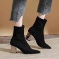 thumbnail image 2 of Oyedens Women's Dress Boots Black Suede Pointed Toe High Heels Ankle Booties for Women Autumn, 2 of 6