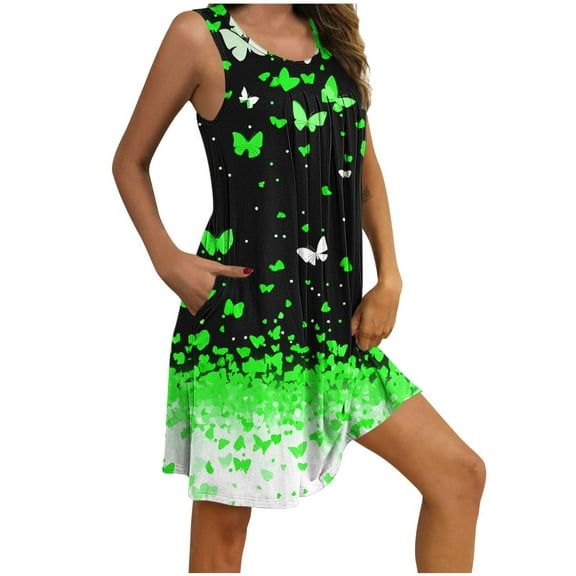 Cavosen Sleeveless Nightgowns for Women Plus Size Lightweight Loose Nightgown Pocketed Sleep Dress Graphic Casual Sleepwear