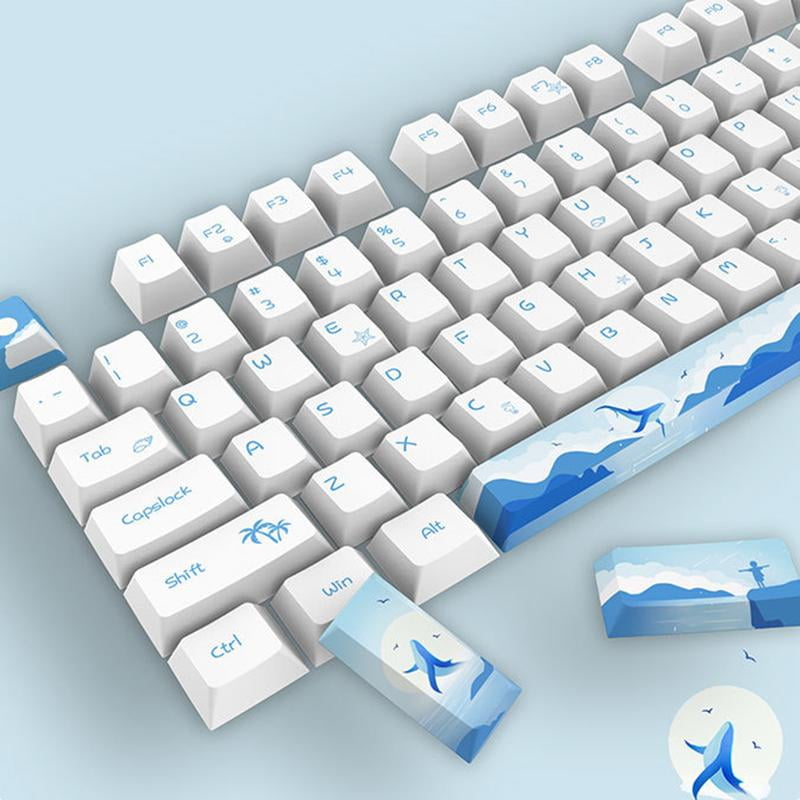 Dolphin Keycaps PBT Dye Sub for MX Switches Cherry Profile Mechanical Keyboard 108 Keys Fits 6 61 64 84 87 96 98 104 10