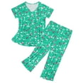 thumbnail image 3 of Zando 2 Piece Pajamas for Woman Set Capri Pajamas for Woman Soft Cotton Sleepwear for Woman Top and Capri Pants Pjs Set Green Flamingos Size M-3XL, 3 of 7