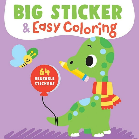 Yoyo Big Sticker & Easy Coloring Big Sticker & Easy Coloring (Dinosaur): 64 Reusable Stickers, (Paperback)
