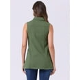 thumbnail image 4 of DARING DIVA Women's Button Down Sleeveless Pockets Mid-Long Denim Vest XS Army Green, 4 of 6