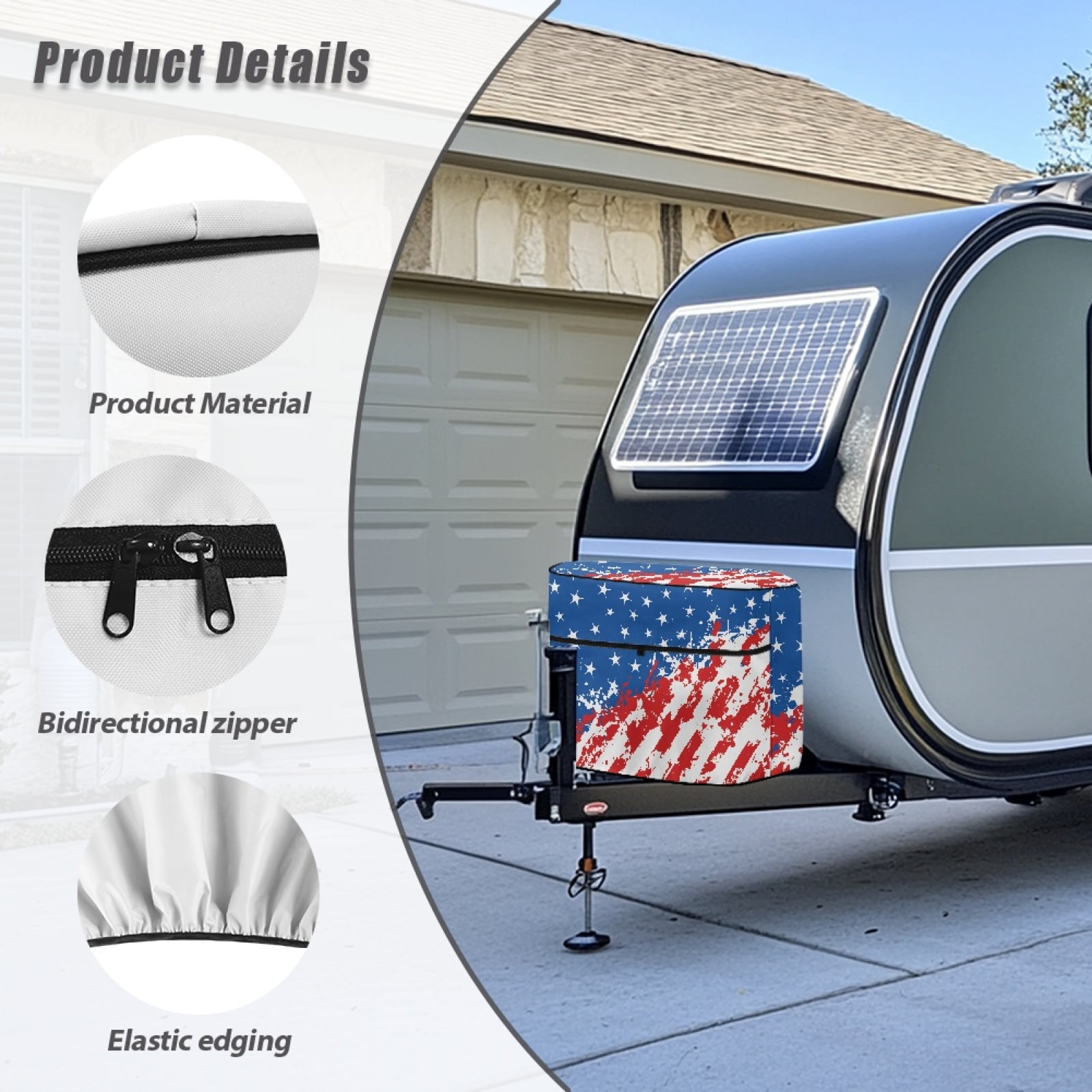 Finagallathe American Flag Propane Tank Cover Eagle RV Propane Tank Cover Double 20 LB,Gas Cylinder Cover,Weather Resistant Propane Tank Cover for RV Trailer,RV Accessories
