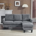 thumbnail image 5 of Ktaxon Convertible Sectional Sofa, L Shaped Couch with Storage Ottoman, Corduroy 3-Seater Couch for Small Space Living Room Light Gray, 5 of 8