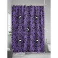thumbnail image 5 of Fsddascl Purple Halloween Shower Curtain Set - Standard 72" x 72" Washable Bathtub Curtain with 12 Hooks, Horror Spooky Skull Floral Vintage Waterproof Fabric Stall Shower Curtains for Bathroom, 5 of 6