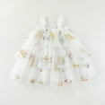 thumbnail image 2 of Glisme Girls Dresses Toddler Sleeveless Holiday Party Tiered Mesh Dress Dance Party Dresses White Sundress Size 3-4 Years, 2 of 4