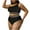 121 Black, variant on Feimerou Women's Plus Size Bikini Sets Swimsuits One Shoulder High Waisted Bikinis Tie High Cut Two Piece Bathing Suits Swimwear