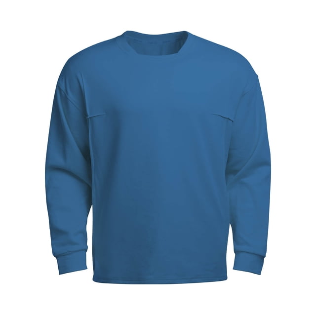 Kalauyu Men's Crewneck Sweatshirts Soild Color Long Sleeve Casual Pullover Sweat Shirts