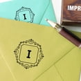thumbnail image 2 of Printtoo Square Swirl Border Monogram Letter I Initial Wood Mounted Rubber Stamp Office Stationary, 2 of 6
