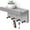 Gray, variant on 8 inch Small Key Holder Wall Mount for Wall with Shelf and 4 Sturdy Hooks for Aesthetic Room Decor Black