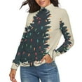 thumbnail image 2 of Christmas Tree Light Women's Turtleneck Sweater Long Sleeve Ribbed Fitted Turtle Neck Casual Fall Winter Collection Top M, 2 of 4