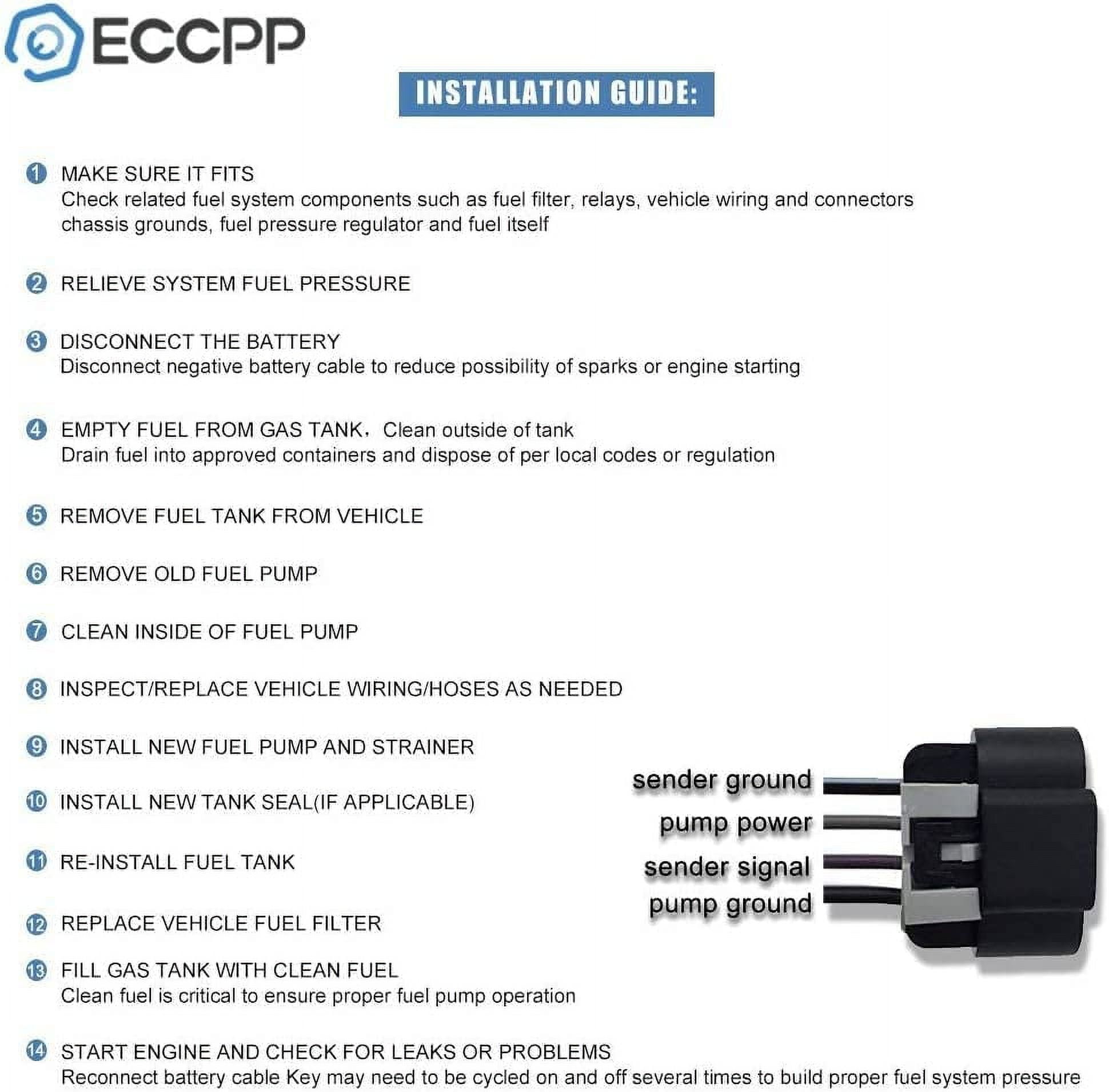 <b>Electric Intank Fuel Pump, Replacement for Nissan Frontier Pathfinder Xterra for Suzuki Equator 2005 -2015 L4 2.5L V6 4.0L OEM E8743M Module Assembly</b>