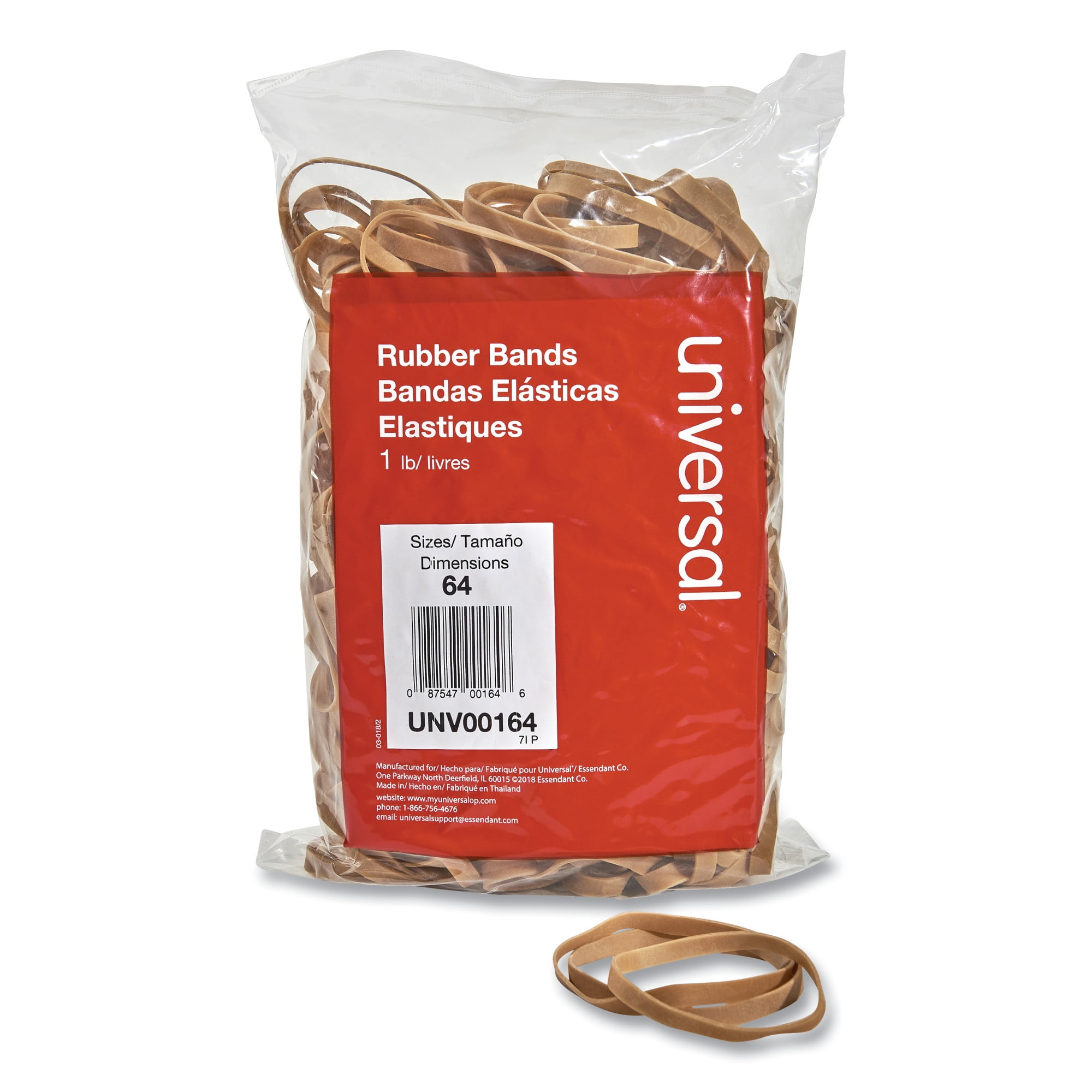 3-1.2 x 1/4 Universal Rubber Bands 320 Bands/1lb Pack Size 64 164 1
