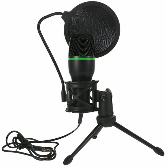 GJX Condenser Mic Gaming Microphone Computer Noise Reduction Microphone (Black)