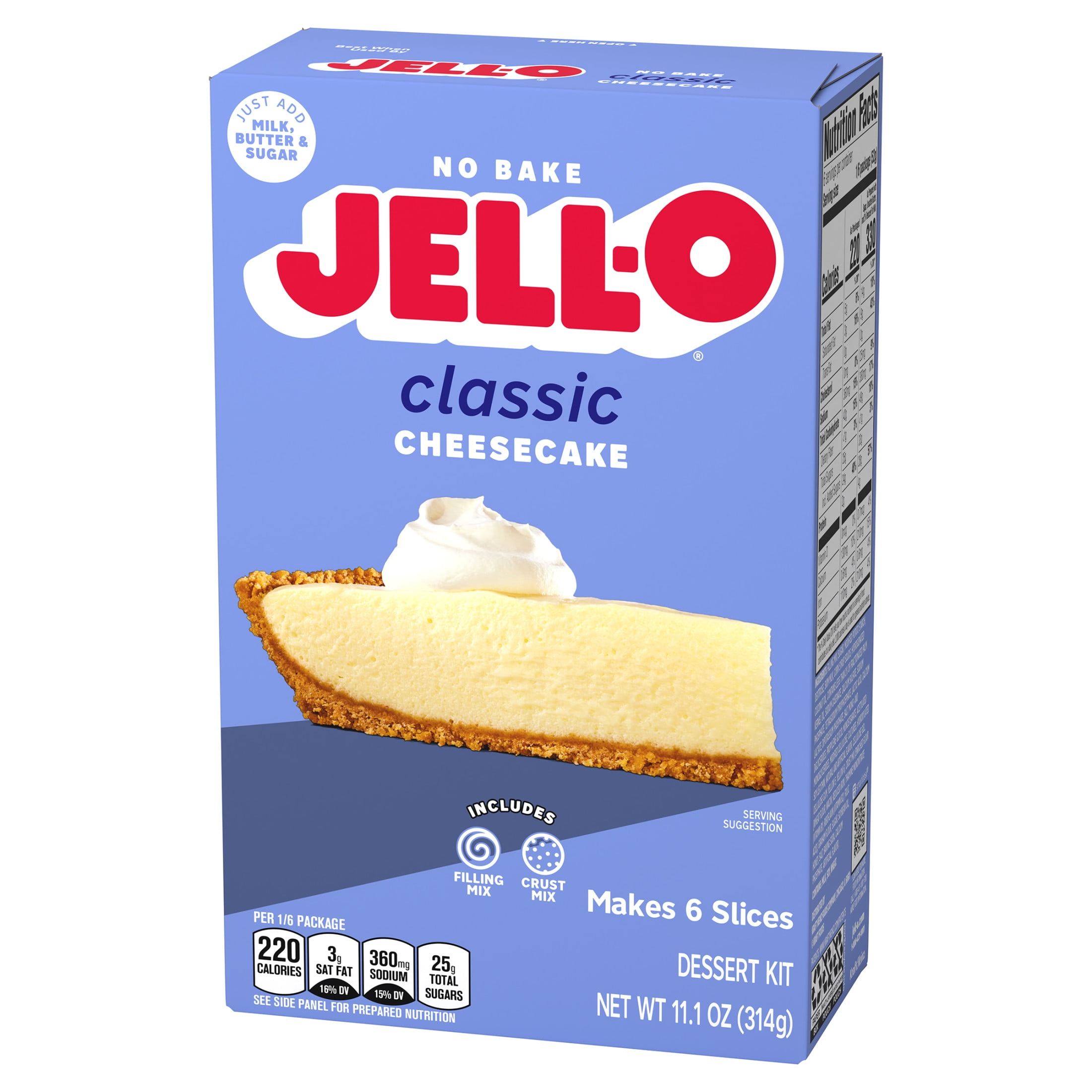 Jell O No Bake Classic Cheesecake Dessert Kit with Filling Mix and Crust Mix 11.1 oz Box Walmart