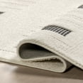 thumbnail image 4 of nuLOOM Paccia High-Low Modern Striped Tasseled Area Rug, 5' 3" x 7' 6", Grey, 4 of 9