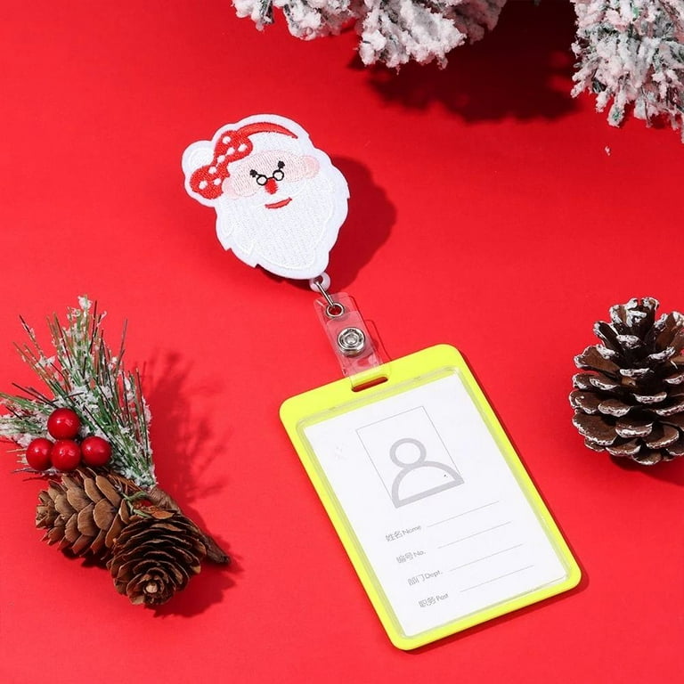 90 Pcs Christmas Employee Appreciation Gifts - Santa Hat Badge Reels, Cards & Bags For Teachers, Nurses
