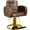Brown, variant on Baasha Ergonomic Gray and Gold Salon Chair with Comfortable Thickened Cushions, Heavy Duty Stylist Chair with Steel Frame, Stylish Hair Chair with Leather Upholstery, Weight Capacity 440 lbs