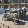 thumbnail image 4 of Walker Edison 4-Piece Simple Solid Wood Outdoor Patio Dining Set in Gray Wash, 4 of 10