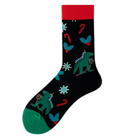 

Qiaocaity Women Mens Unisex Christmas Gifts Casual Winter Warm Cotton Socks Knit Soft Long Socks Christmas Gifts A One Size